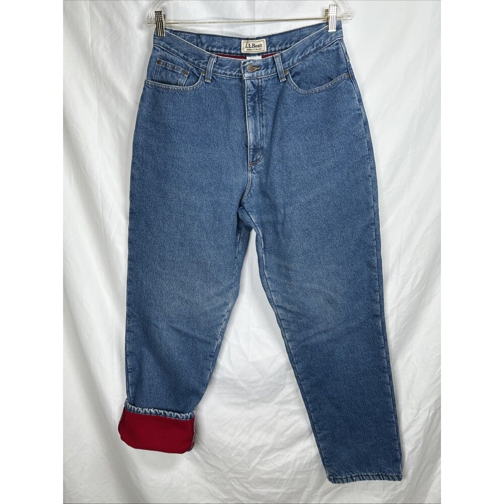 Vtg L.L. Bean Original Fit Relaxed Fleece Lined Jeans Women’s 14 M/T Straight